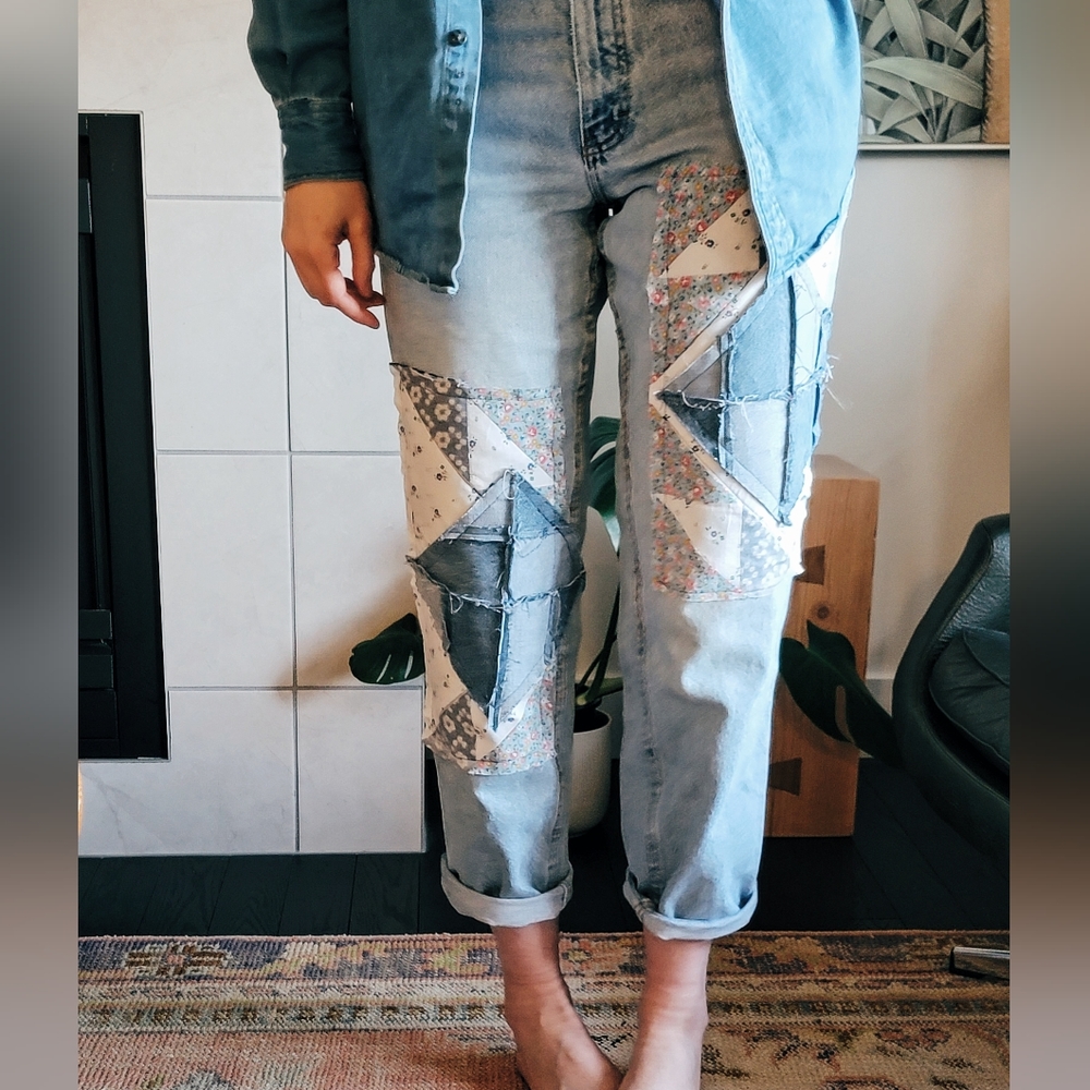Re-worked vintage patchwork denim